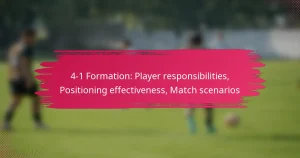 4-1 Formation: Player responsibilities, Positioning effectiveness, Match scenarios