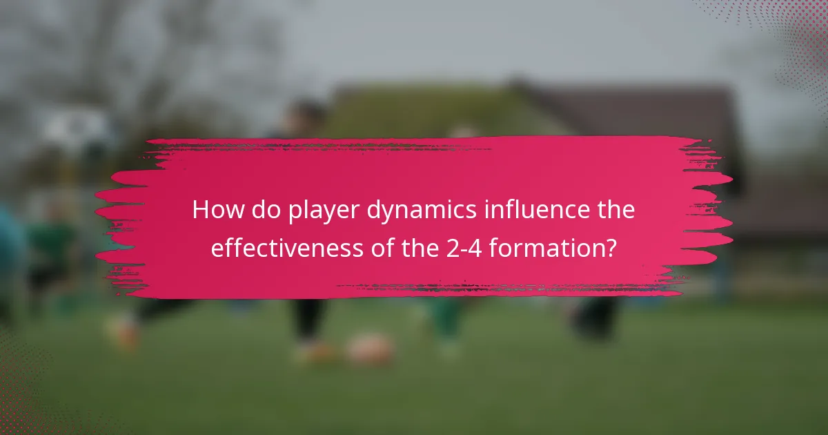 How do player dynamics influence the effectiveness of the 2-4 formation?